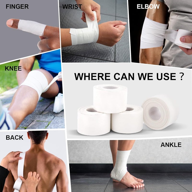 CHMI Athletic Tape,White Sports Tape (32 Pack), 320 Yards Rolls Very Strong Easy Tear NO Sticky Residue Best Tape for Gymnastics Climbing Bat Injuries Medical (1.5 Inch X 320 Yards). - Image 5